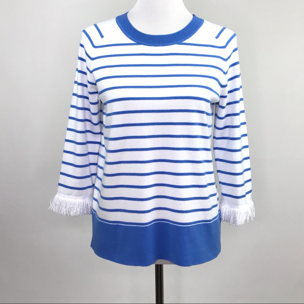 Lilly Pulitzer Dasha Striped Sweater M Blue White - Picture 2 of 8